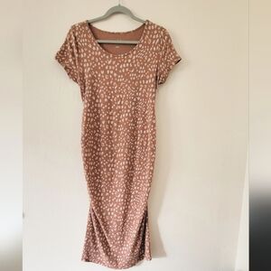 Isabel Maternity Animal Print Midi Dress Size Medium